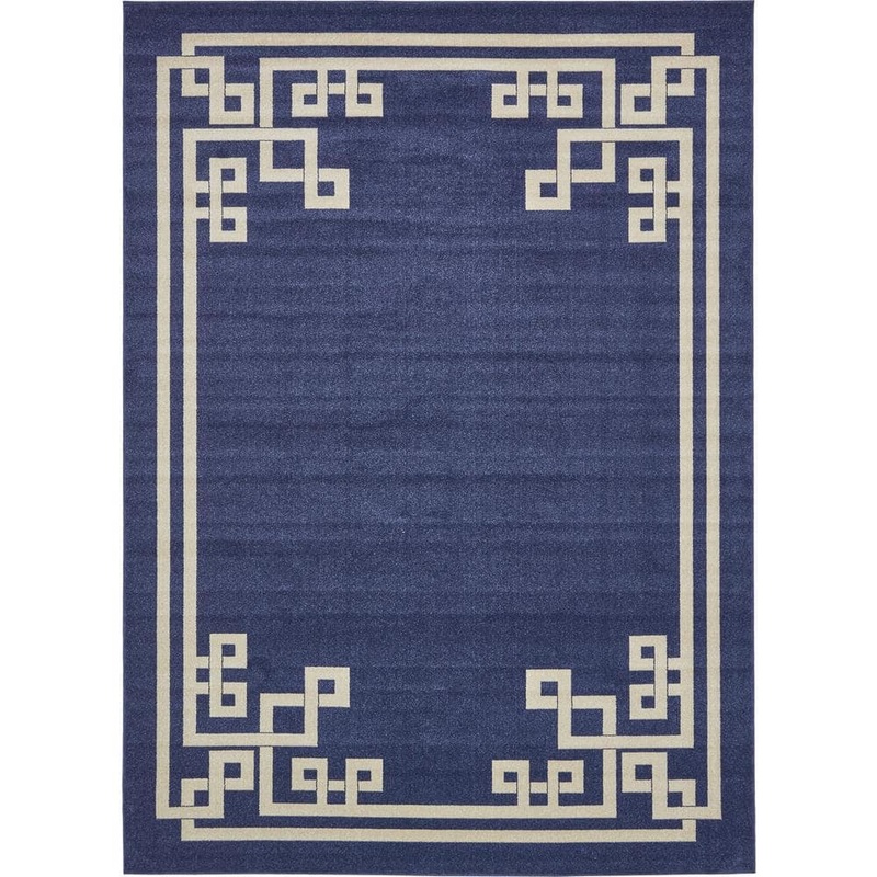Unique Loom Athens Geometric Navy Blue 9′ 0 x 12′ 0 Area Rug 3135733