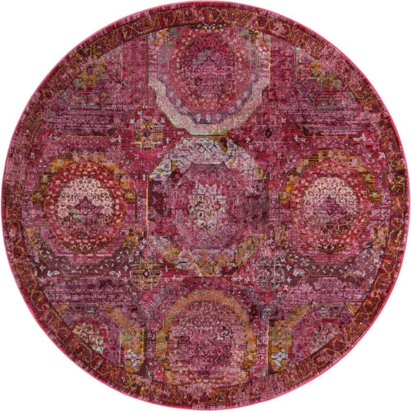 Unique Loom Baracoa Coppelia Pink 6′ 1 x 6′ 1 Area Rug 3184265