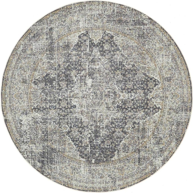 Unique Loom Baracoa La Cabana Dark Gray 5′ 5 x 5′ 5 Round Rug 3140230
