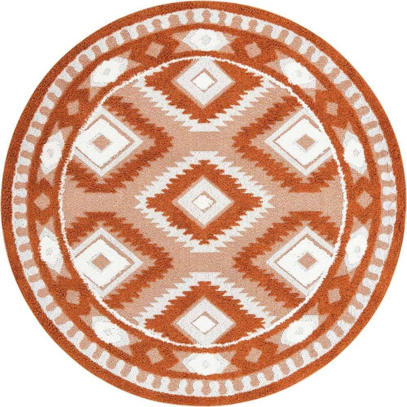 Unique Loom Boho Gigi Rust Red 7 ft. 10 in. x 7 ft. 10 in. Area Rug 3188679