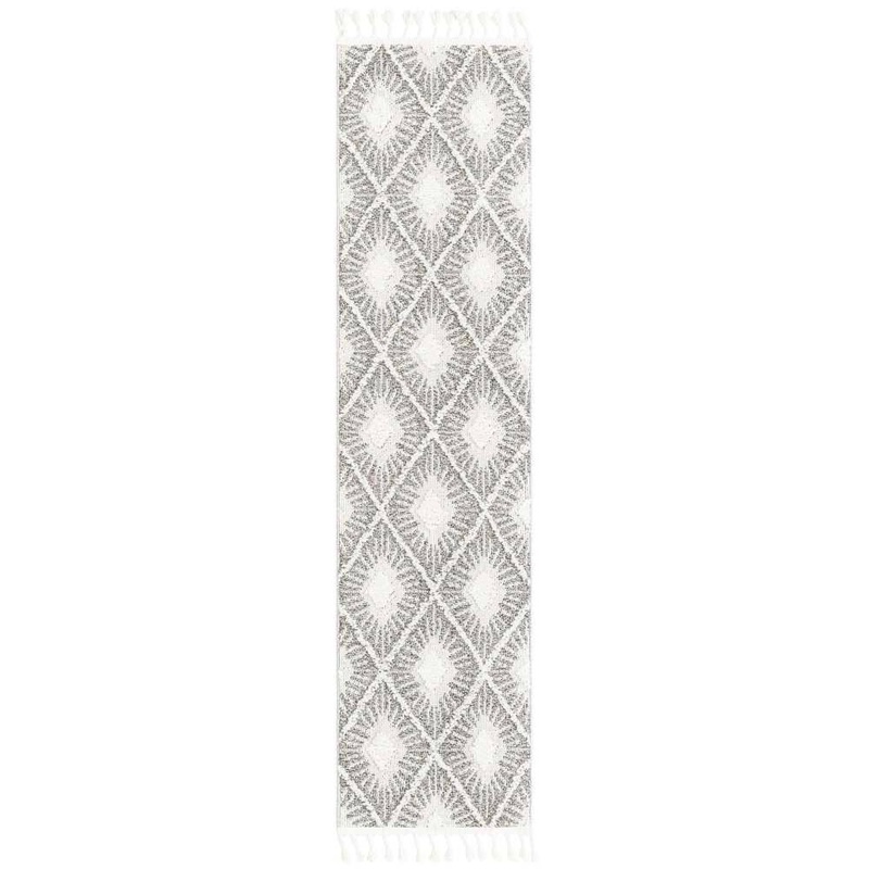 Unique Loom Boho Lilah Gray Ivory 2 ft. x 8 ft. Area Rug 3188512