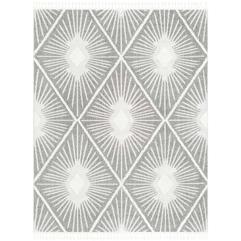 Unique Loom Boho Lilah Gray Ivory 7 ft. 10 in. x 10 ft. Area Rug 3188514