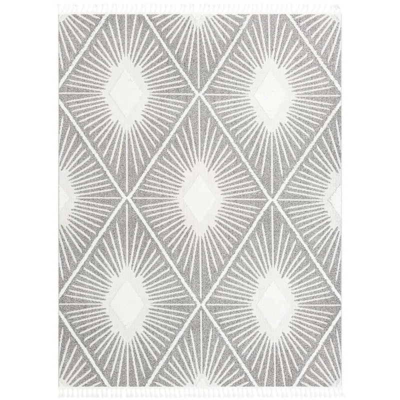 Unique Loom Boho Lilah Gray Ivory 9 ft. x 12 ft. Area Rug 3188515