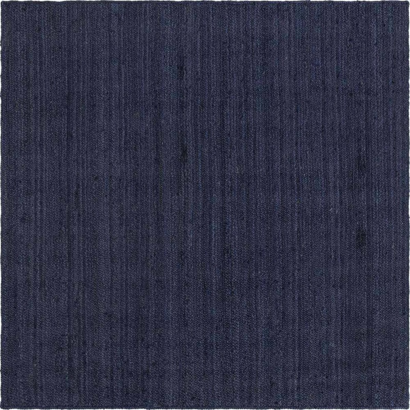 Unique Loom Braided Jute Dhaka Navy Blue 8′ 0 x 8′ 0 Area Rug 3153091