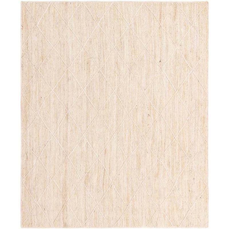 Unique Loom Braided Jute Trellis Ivory 8 ft. x 10 ft. Area Rug 3146885