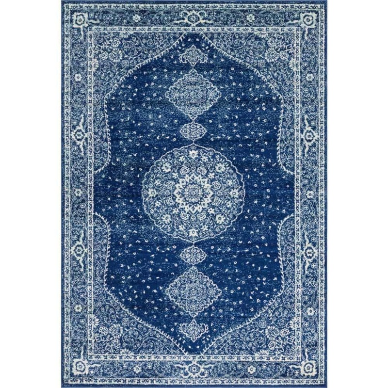 Unique Loom Bromley Midnight Navy Blue 7′ 1 x 10′ 0 Area Rug 3146313