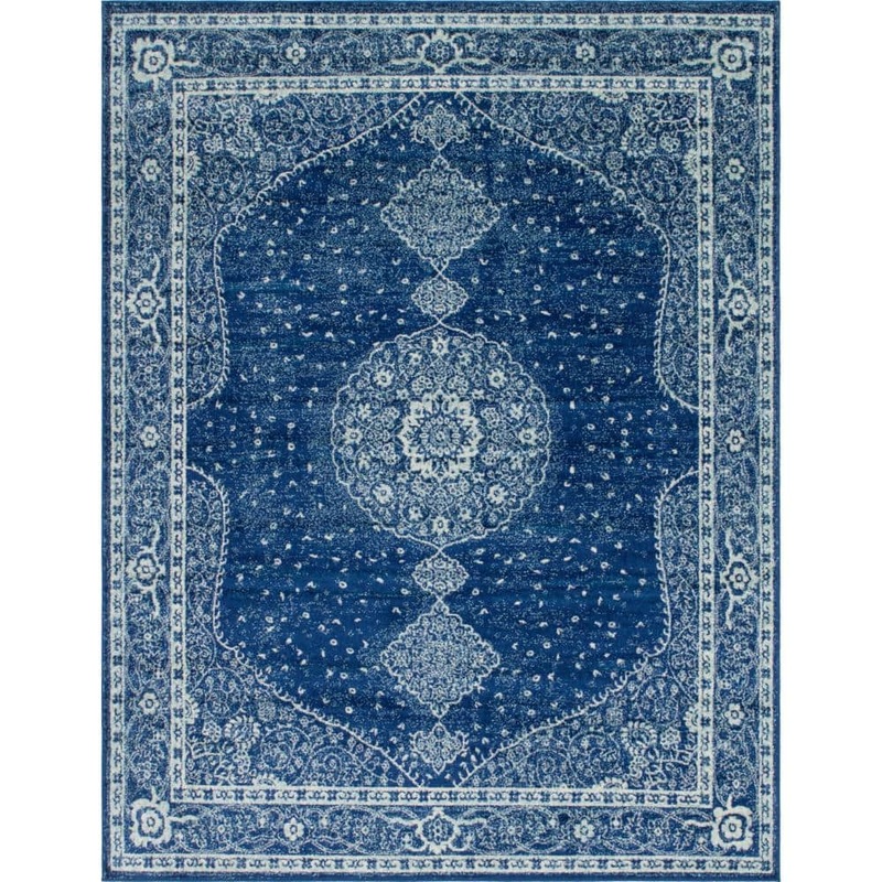 Unique Loom Bromley Midnight Navy Blue 8 ft. x 10 ft. Area Rug 3144173