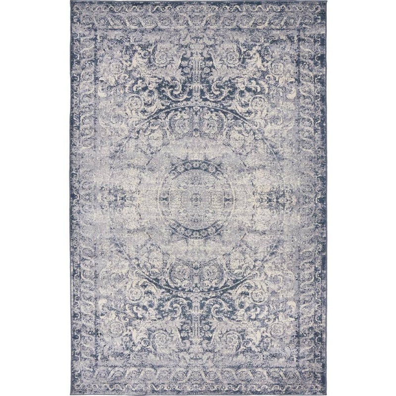 Unique Loom Chateau Grant Dark Blue 4′ 0 x 6′ 0 Area Rug 3136036