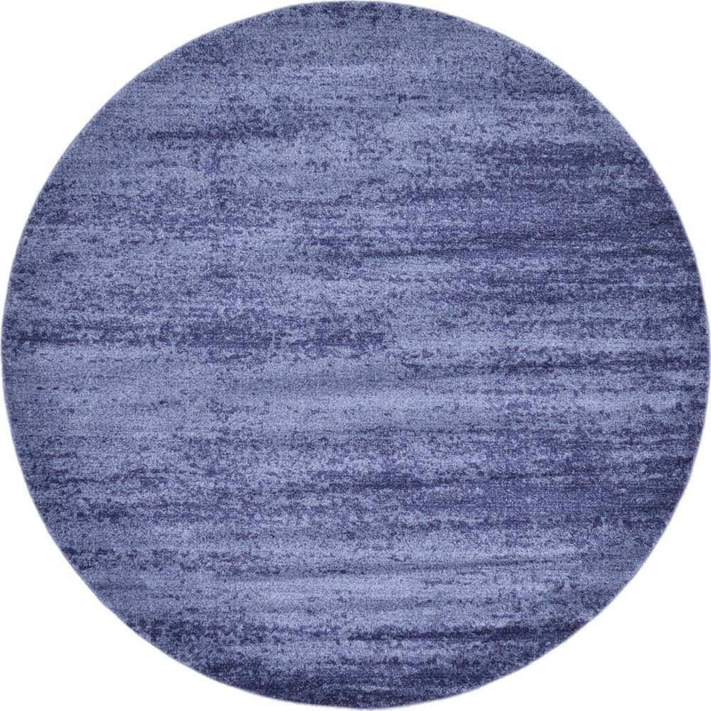 Unique Loom Del Mar Lucille Navy Blue 8′ 0 x 8′ 0 Round Rug 3132873