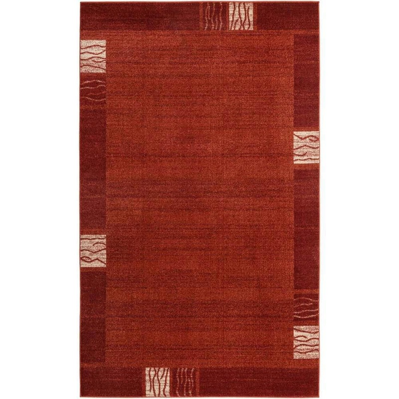 Unique Loom Del Mar Sarah Rust Red 5′ 0 x 8′ 0 Area Rug 3120199