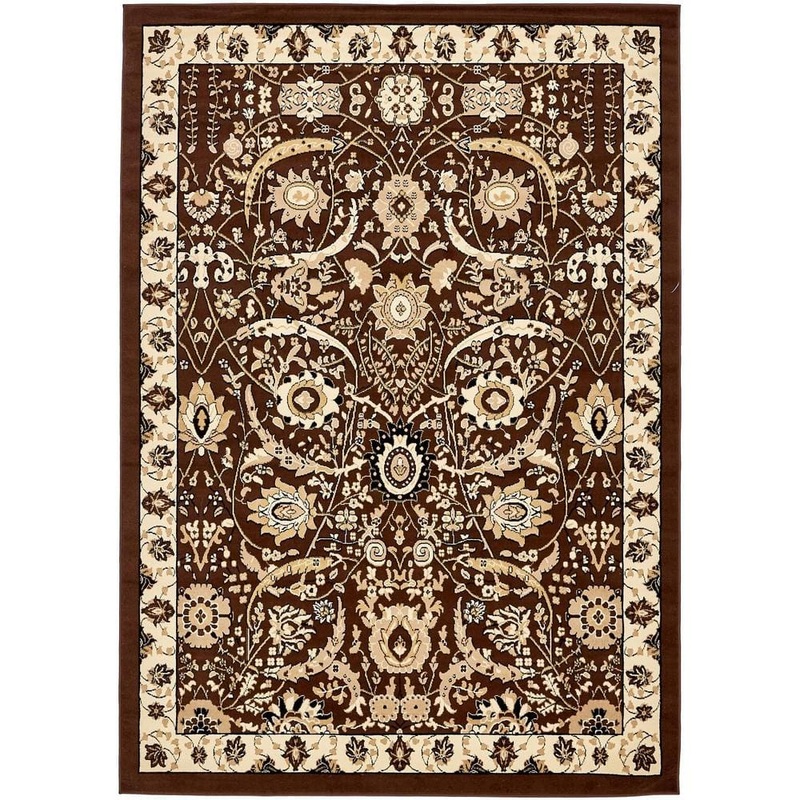 Unique Loom Espahan Cape Cod Brown 7′ 0 x 10′ 0 Area Rug 3137519