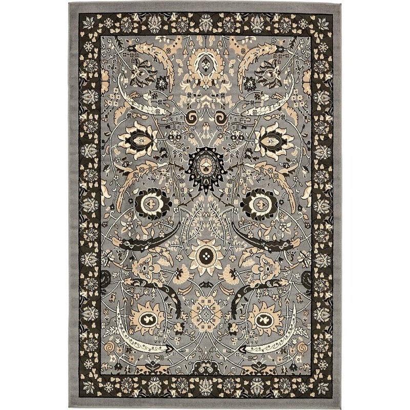 Unique Loom Espahan Cape Cod Light Gray 6′ 0 x 9′ 0 Area Rug 3137554