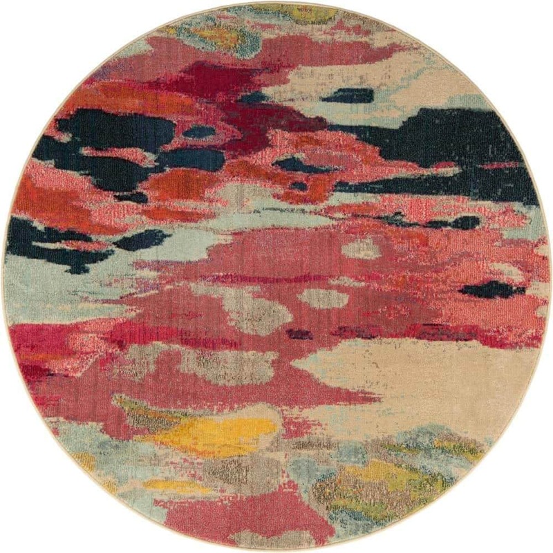 Unique Loom Estrella Laurnell Pink 6′ 0 x 6′ 0 Round Rug 3125419