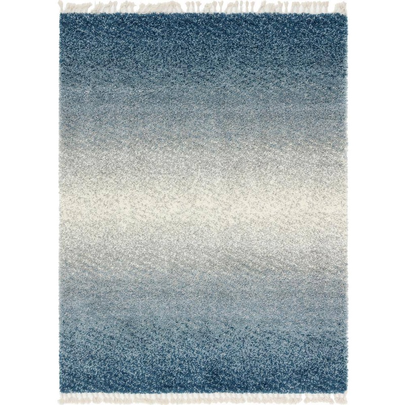 Unique Loom Hygge Shag Gradient Blue 9 ft. x 12 ft. Area Rug 3144005