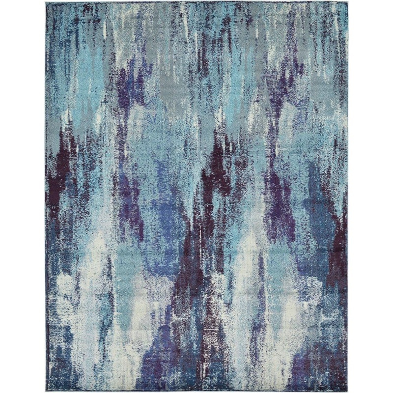 Unique Loom Jardin Lilly Blue 10′ 0 x 13′ 0 Area Rug 3128066
