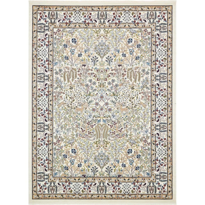 Unique Loom Narenj Collection Area Rug – Bristol (10 ft.  x 13 ft. Rectangle Ivory/Beige) 3135179