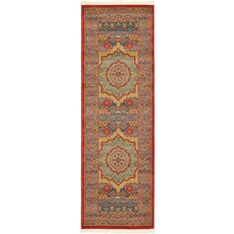 Unique Loom Palace Quincy Navy Blue 2′ 0 x 6′ 0 Runner Rug 3125756