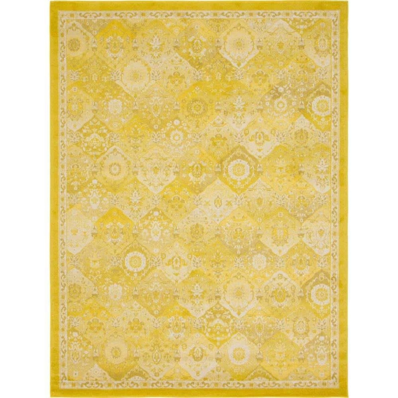 Unique Loom Penrose Blake Yellow 9 ft. x 12 ft. Area Rug 3143424