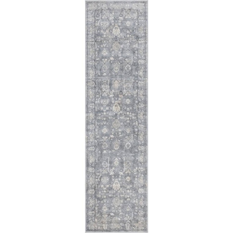 Unique Loom Portland Central Gray 2 ft. 2 in. x 8 ft. Runner Rug 3147258