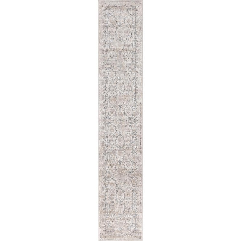Unique Loom Portland Collection Area Rug – Central (2 ft. 2 in. x 12 ft. Runner Ivory/Gray) 3147276