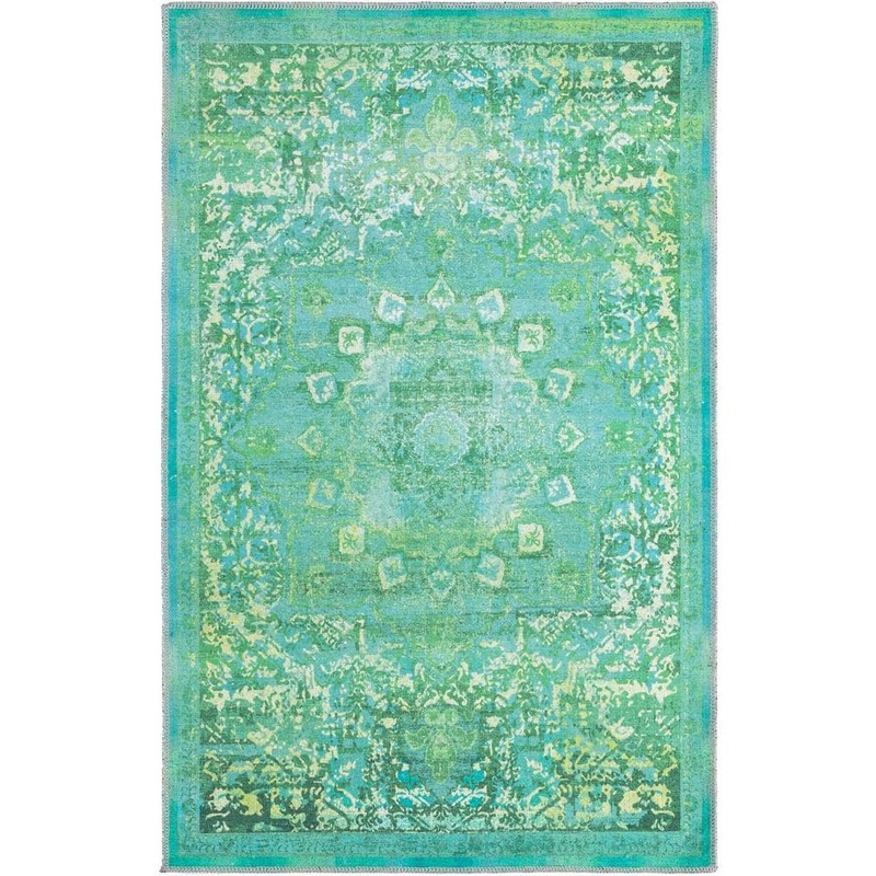 Unique Loom Renaissance Roma Spring Green 4 ft. x 6 ft. Machine Washable Area Rug 3166853