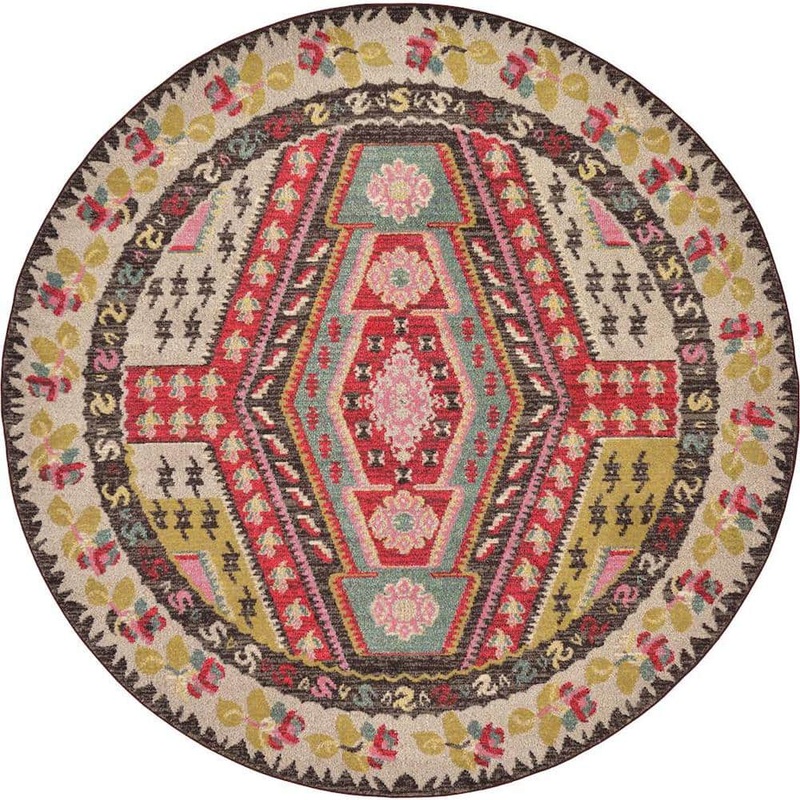 Unique Loom Sedona Carlsbad Multi 8′ 0 x 8′ 0 Round Rug 3127798