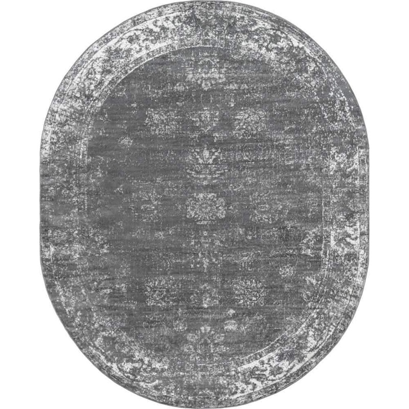 Unique Loom Sofia Casino Dark Gray 8 ft. x 10 ft. Area Rug 3151884