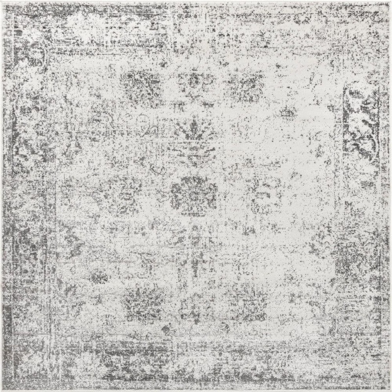 Unique Loom Sofia Casino Gray 6′ 0 x 6′ 0 Square Rug 3141289