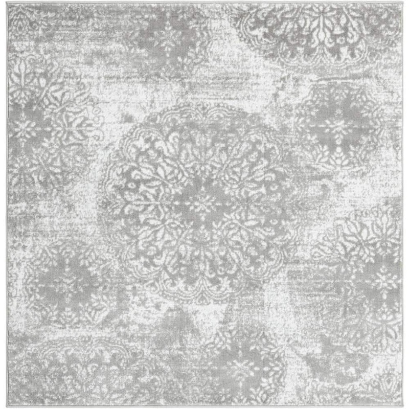 Unique Loom Sofia Grand Light Gray 5 ft. 3 in. x 5 ft. 3 in. Area Rug 3193536