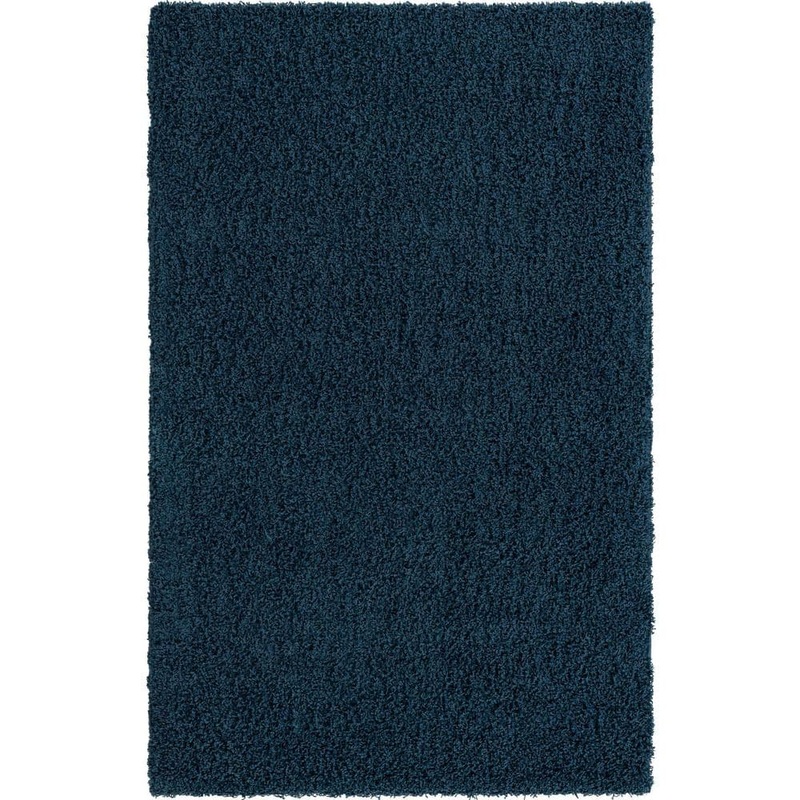 Unique Loom Solid Shag Collection Area Rug (5 ft. 3 in. x 8 ft. Rectangle Sapphire Blue/Navy Blue) 3127885