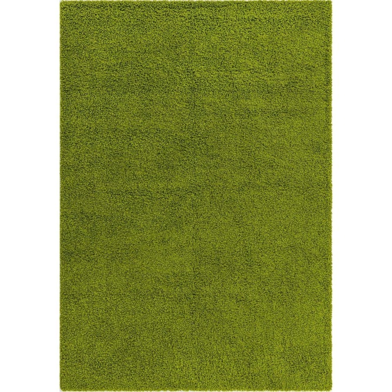 Unique Loom Solid Shag Grass Green 7 ft. x 10 ft. Area Rug 3127900