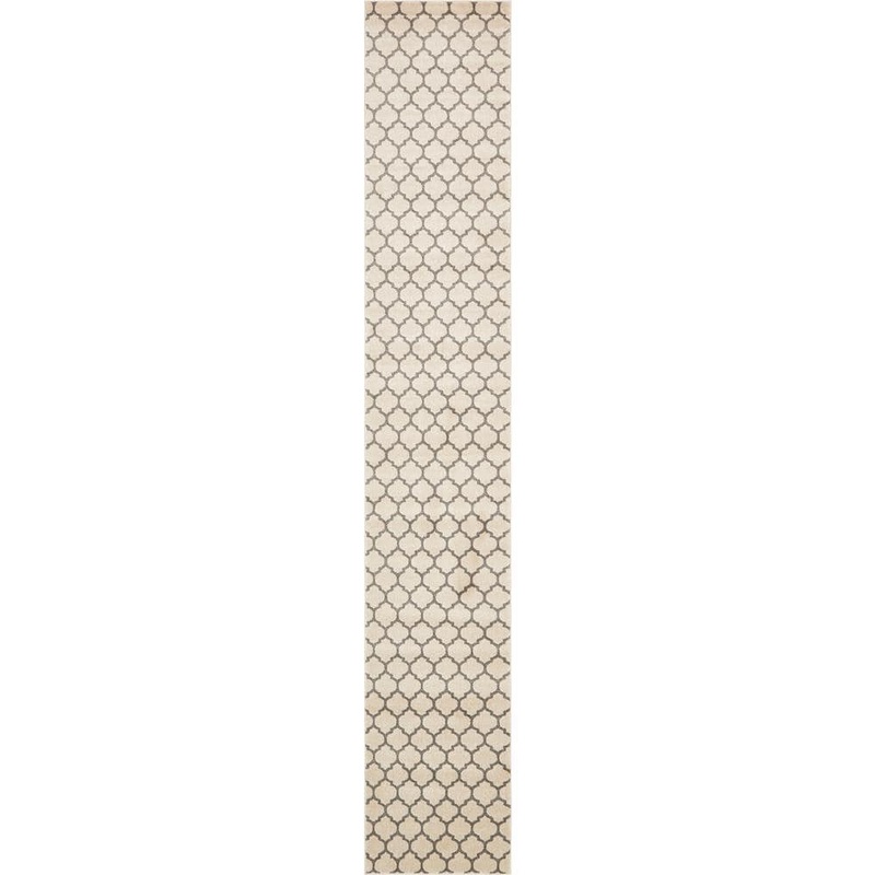 Unique Loom Trellis Philadelphia Beige/Gray 2′ 7 x 16′ 5 Runner Rug 3128675