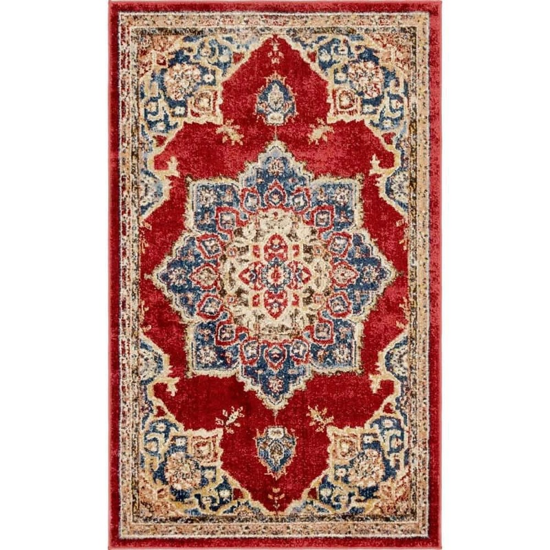 Unique Loom Utopia Helios Burgundy 3′ 3 x 5′ 3 Area Rug 3145764