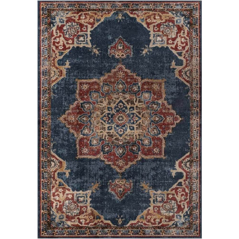 Unique Loom Utopia Helios Dark Blue 6′ 1 x 9′ 0 Area Rug 3187561