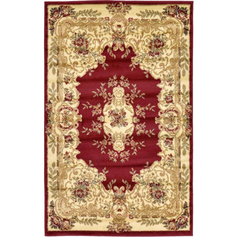 Unique Loom Versailles Leon Red 3′ 3 x 5′ 3 Area Rug 3120325