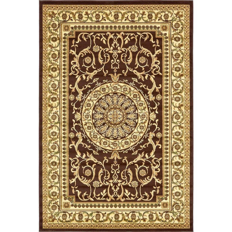 Unique Loom Versailles Napoleon Brown 6′ 0 x 9′ 0 Area Rug 3136630