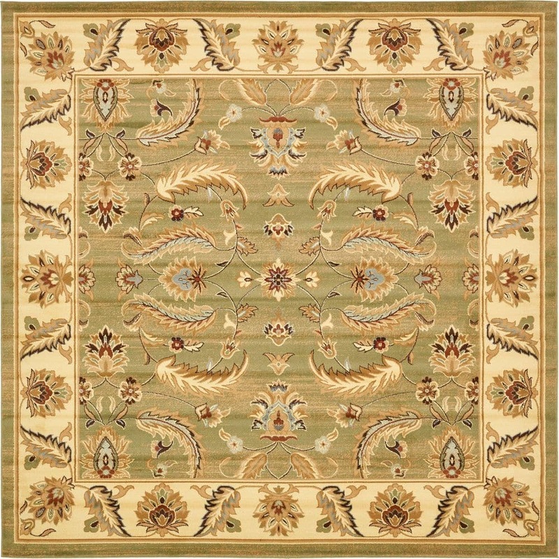 Unique Loom Voyage Hickory Green 10′ 0 x 10′ 0 Square Rug 3132957