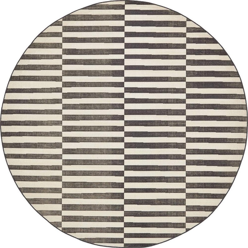 Unique Loom Williamsburg Striped Black 8′ 0 x 8′ 0 Round Rug 3129678
