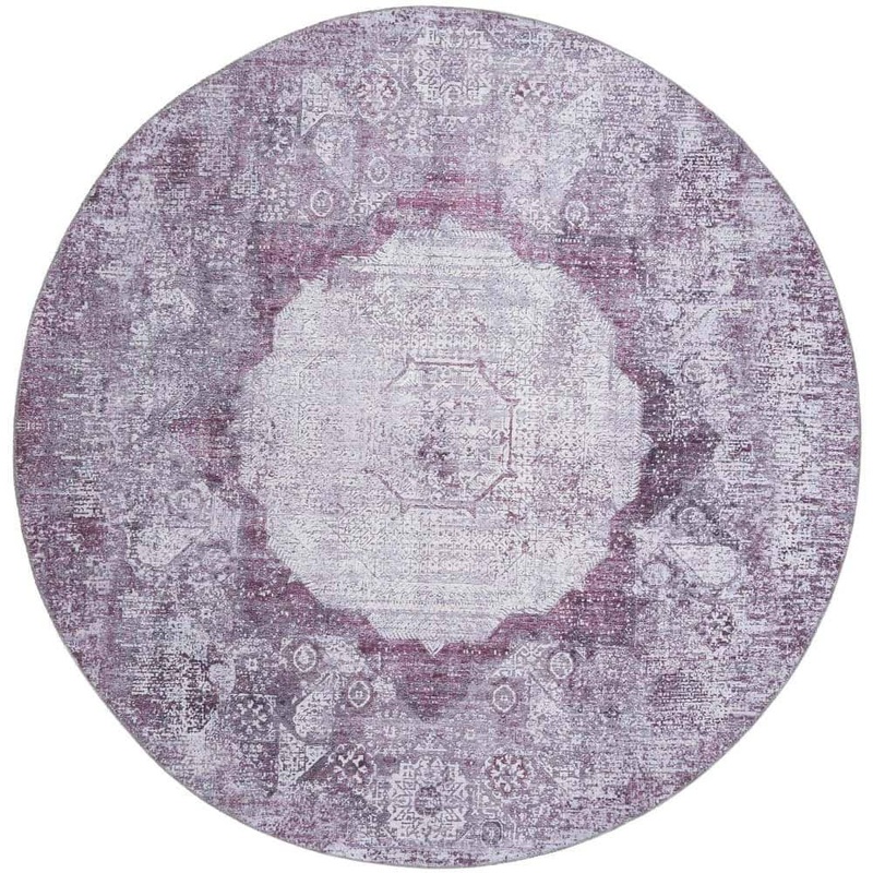 Unique Loom Yara Nayer Pink Ivory 7 ft. 10 in. x 7 ft. 10 in. Area Rug 3181972