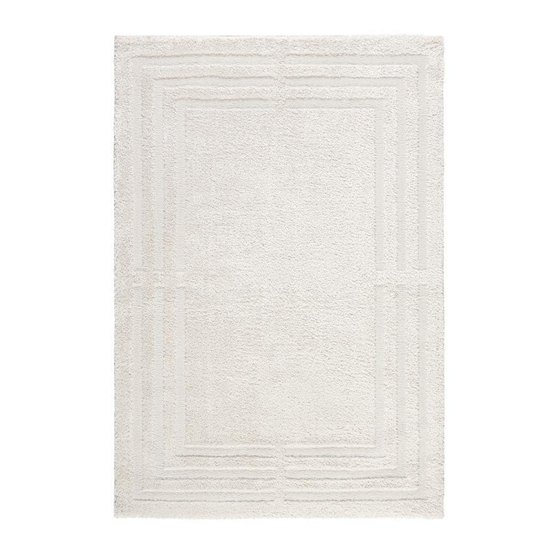 TOWN&COUNTRY LIVING Everyday Cloud Shag Plush Border Beige 8 ft. x 10 ft. Area Rug 1-114-150