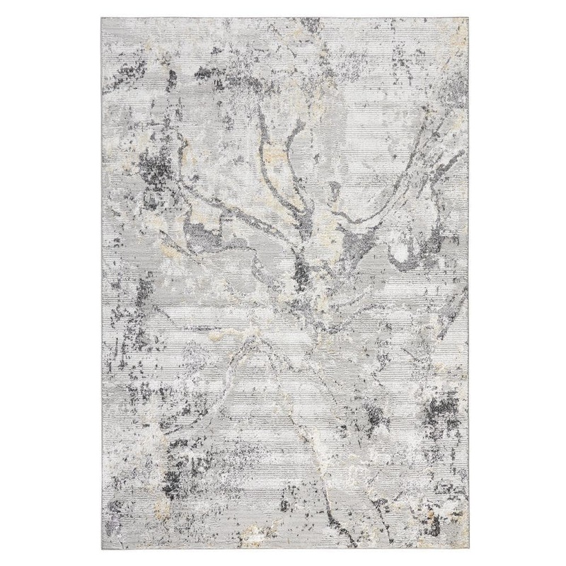 TOWN&COUNTRY LIVING Luxe Opaline Bold Marble 5 ft. x 7 ft. Charcoal Grey Area Rug 2-256-450