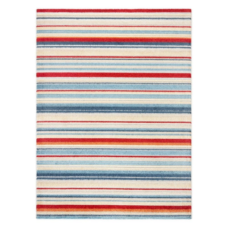 TOWN&COUNTRY LIVING Rio Multicolor/Red 8 ft. x 10 ft. Stripe Indoor/Outdoor Patio Area Rug 1-21461-275