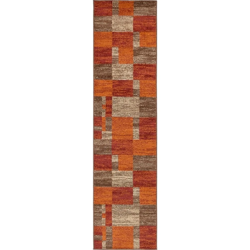 Unique Loom Autumn Providence Multi 2′ 6 x 10′ 0 Runner Rug 3138279