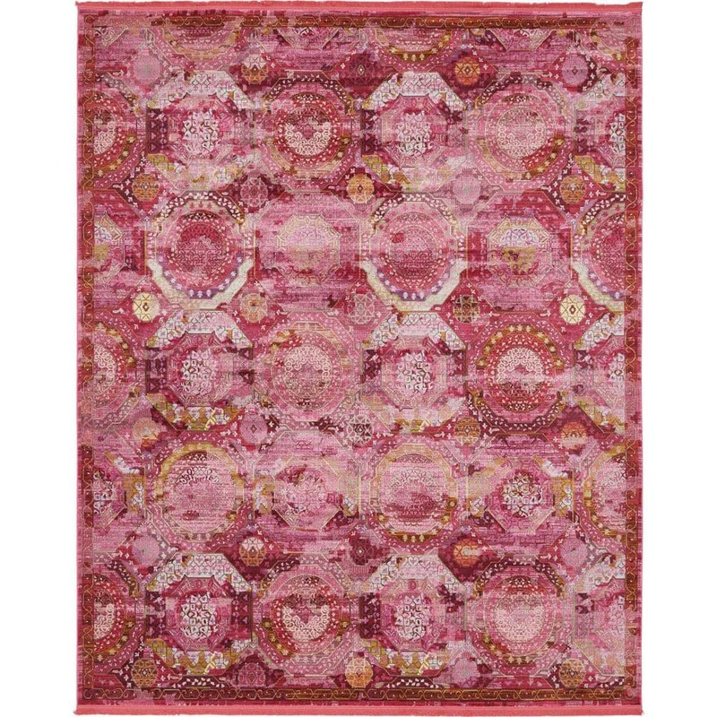 Unique Loom Baracoa Coppelia Pink 8 ft. 4 in. x 10 ft. Area Rug 3140162