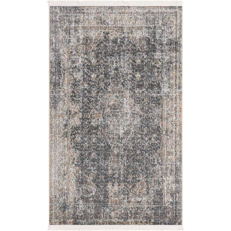 Unique Loom Baracoa La Cabana Fume Gray 3′ 0 x 5′ 0 Area Rug 3184184