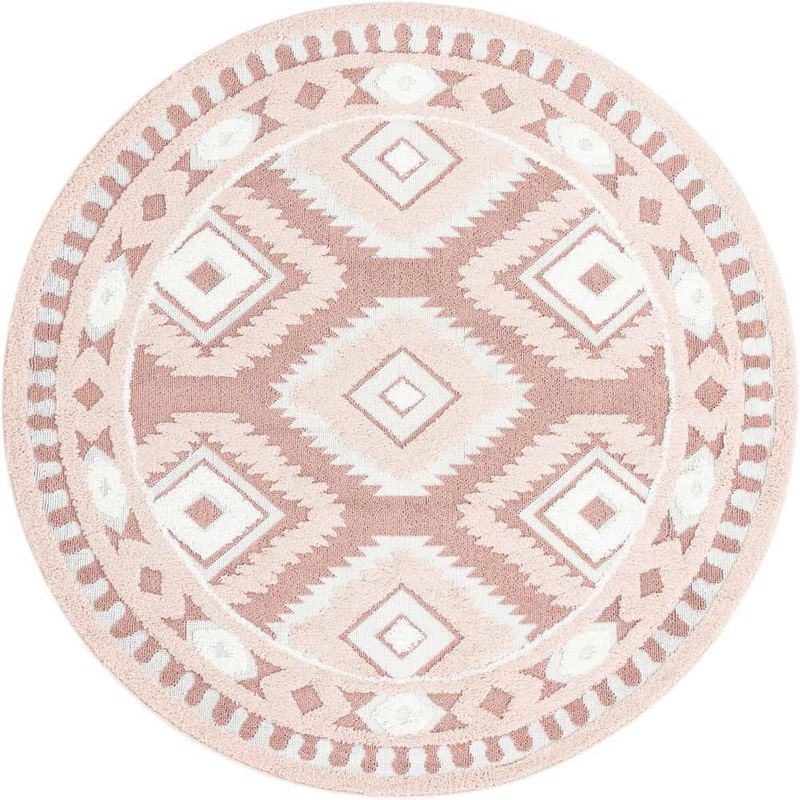 Unique Loom Boho Gigi Pink 7 ft. 10 in. x 7 ft. 10 in. Area Rug 3188707