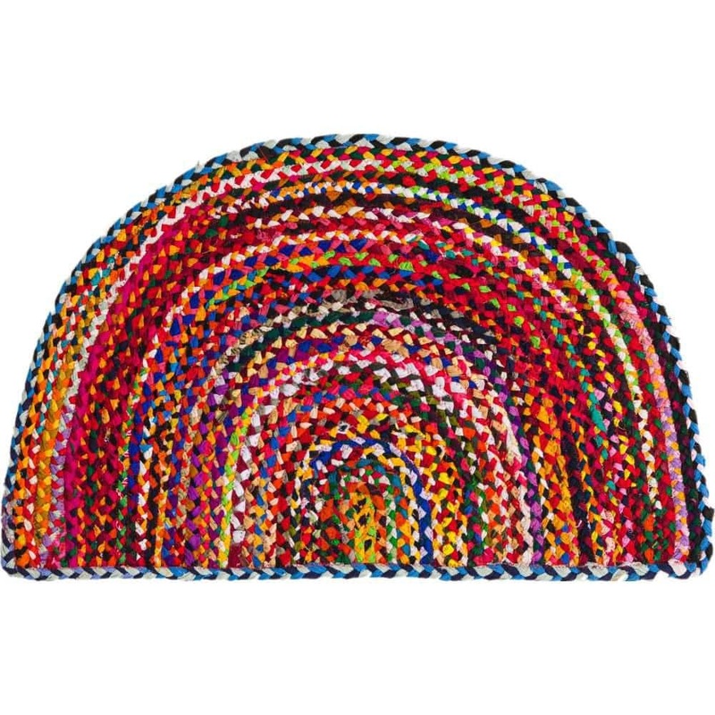Unique Loom Braided Chindi Layer Multi 2 ft. 2 in. x 3 ft. 7 in. Area Rug 3173058