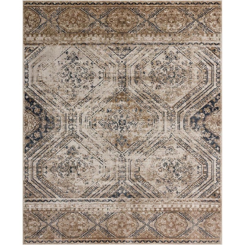 Unique Loom Chateau Collection Area Rug – Jackson (7 ft. 10 in. x 10 ft. Rectangle Blue Beige/Brown) 3136006