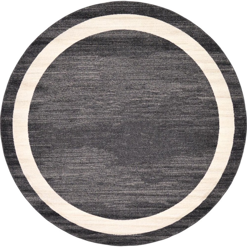 Unique Loom Del Mar Maria Black 8′ 0 x 8′ 0 Round Rug 3127328