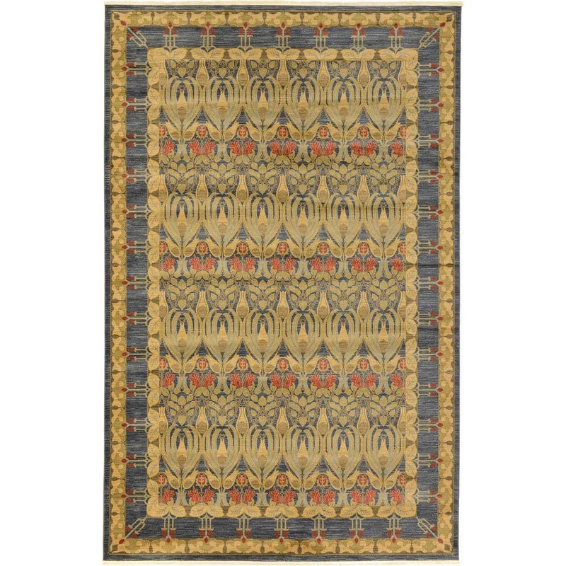 Unique Loom Edinburgh Carnation Blue 10′ 6 x 16′ 5 Area Rug 3116644